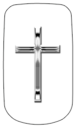 DAROYAL-510-SL-WT Silver Single Cross White